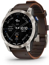 Garmin D2 Mach 1 Aviator Smartwatch med Oxford brunt läderband