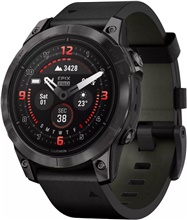 Garmin Epix Pro  (Gen 2) Kolgrå titan med diamantliknande kol och svart läderband 47 mm