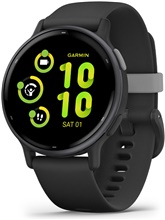 Garmin Vivoactive 5 Aluminiuminfattning med svart boett och silikonband